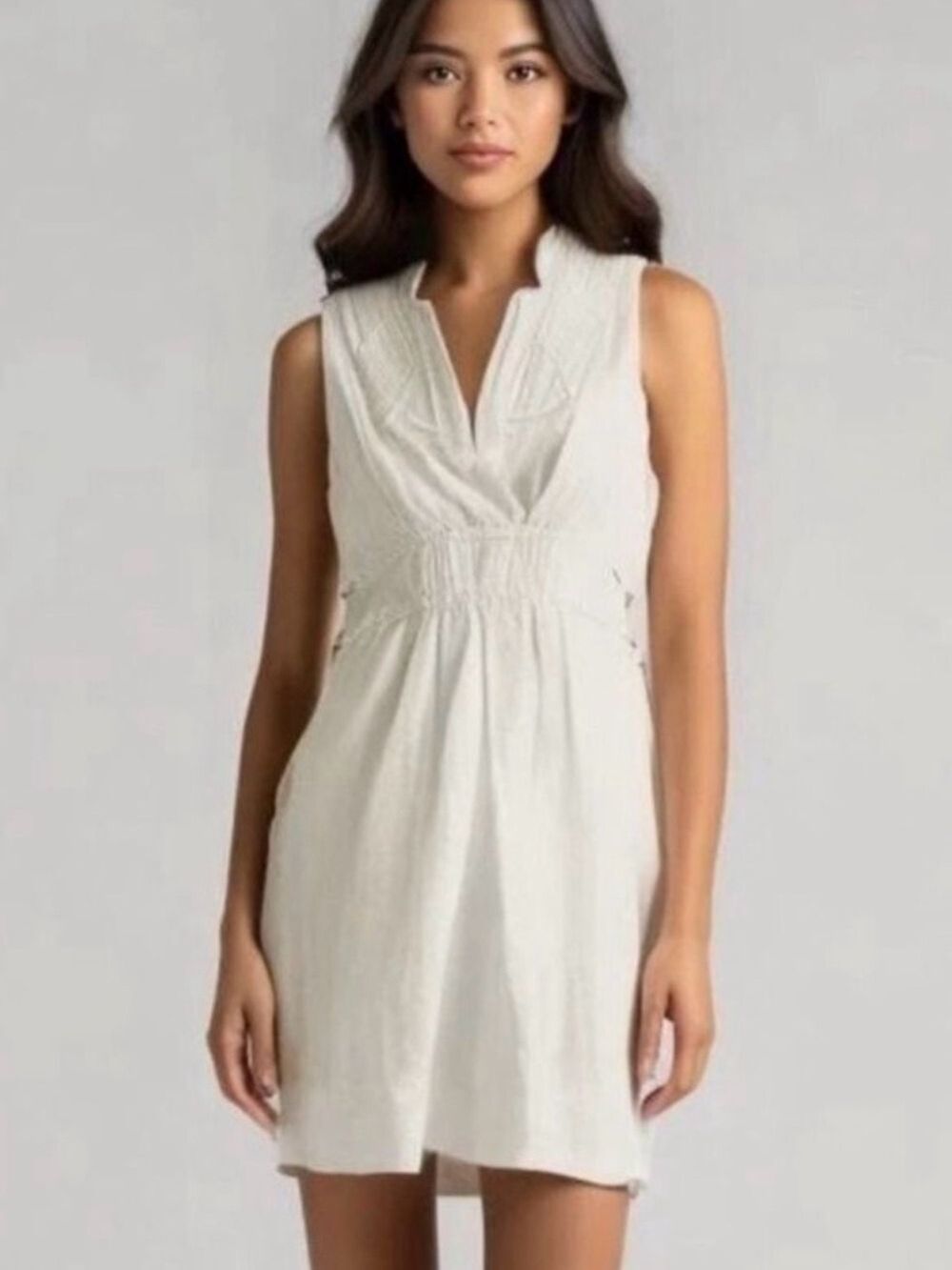 Sea New York Women's Sleeveless V Neck Mini Dress White Size 2 Designer Party